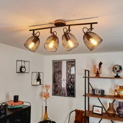 Hofstein Hakvaag Deckenleuchte Schwarz, Braun, 4-flammig -Bürolampen Verkäufe hakvaag deckenleuchte h3433843 13