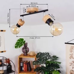 Hofstein Harran Deckenleuchte Chrom, Schwarz, Braun, 2-flammig 15 Hofstein Harran Deckenleuchte Chrom, Schwarz, Braun, 2-flammig -Bürolampen Verkäufe harran deckenleuchte h3441633 3