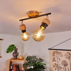 Hofstein Harran Deckenleuchte Chrom, Schwarz, Braun, 2-flammig 18 Hofstein Harran Deckenleuchte Chrom, Schwarz, Braun, 2-flammig -Bürolampen Verkäufe harran deckenleuchte h3441633 6