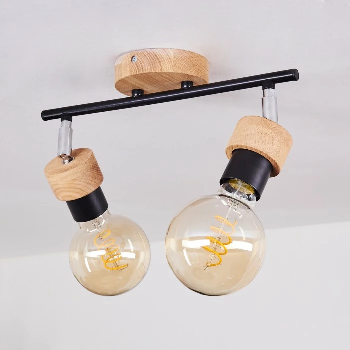 Hofstein Harran Deckenleuchte Chrom, Schwarz, Braun, 2-flammig 8 Hofstein Harran Deckenleuchte Chrom, Schwarz, Braun, 2-flammig – Bild 8