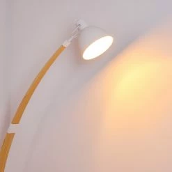 Hofstein Higashi Stehleuchte Weiß, Holz hell, 1-flammig -Bürolampen Verkäufe higashi stehleuchte h3358191 2