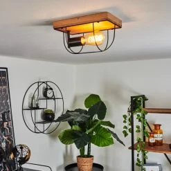 Hofstein Hodne Deckenleuchte Schwarz, Naturfarben, 1-flammig -Bürolampen Verkäufe hodne deckenleuchte h3441466 4