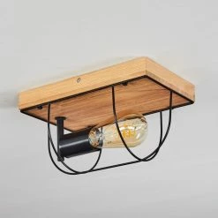 Hofstein Hodne Deckenleuchte Schwarz, Naturfarben, 1-flammig -Bürolampen Verkäufe hodne deckenleuchte h3441466 5