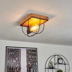 Hofstein Hodne Deckenleuchte Schwarz, Naturfarben, 1-flammig -Bürolampen Verkäufe hodne deckenleuchte h3441466 8