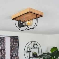 Hofstein Hodne Deckenleuchte Schwarz, Naturfarben, 1-flammig -Bürolampen Verkäufe hodne deckenleuchte h3441466 9