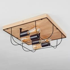 Hofstein Hodne Deckenleuchte Schwarz, Naturfarben, 4-flammig -Bürolampen Verkäufe hodne deckenleuchte h3441701 7