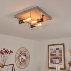 Hofstein Hodne Deckenleuchte Schwarz, Grau, Naturfarben, 3-flammig -Bürolampen Verkäufe hodne deckenleuchte h3441732 5