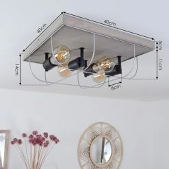 Hofstein Hodne Deckenleuchte Schwarz, Grau, Naturfarben, 4-flammig -Bürolampen Verkäufe hodne deckenleuchte h3441749 3