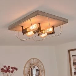 Hofstein Hodne Deckenleuchte Schwarz, Grau, Naturfarben, 4-flammig -Bürolampen Verkäufe hodne deckenleuchte h3441749 8