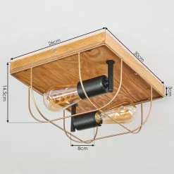 Hofstein Hodne Deckenleuchte Schwarz, Naturfarben, 2-flammig -Bürolampen Verkäufe hodne deckenleuchte h3441794 3