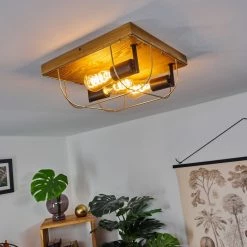 Hofstein Hodne Deckenleuchte Schwarz, Naturfarben, 3-flammig -Bürolampen Verkäufe hodne deckenleuchte h3441800 5