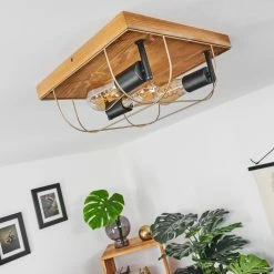 Hofstein Hodne Deckenleuchte Schwarz, Naturfarben, 3-flammig -Bürolampen Verkäufe hodne deckenleuchte h3441800 7