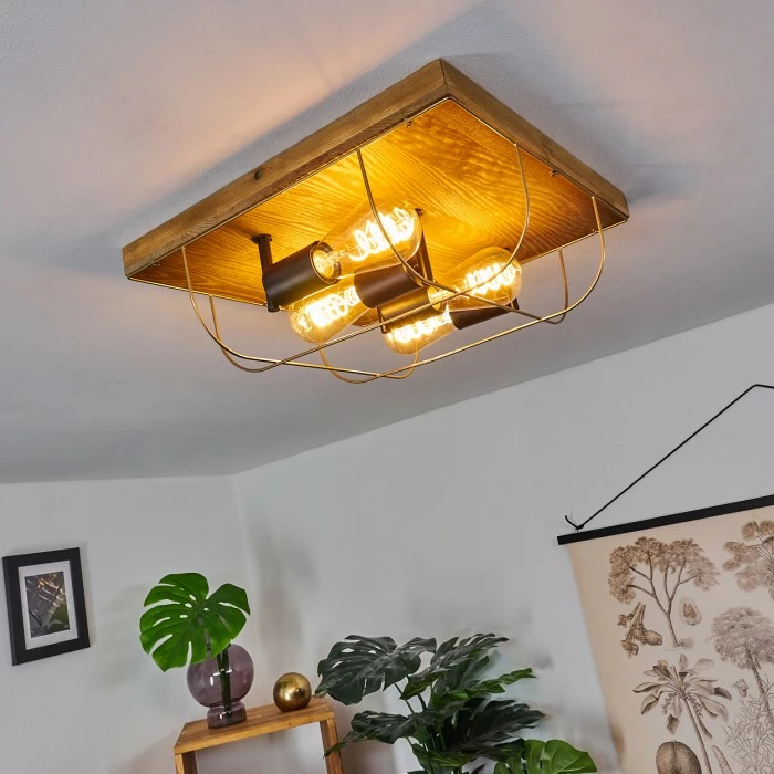 Hofstein Hodne Deckenleuchte Schwarz, Naturfarben, 4-flammig 9 Hofstein Hodne Deckenleuchte Schwarz, Naturfarben, 4-flammig – Bild 9