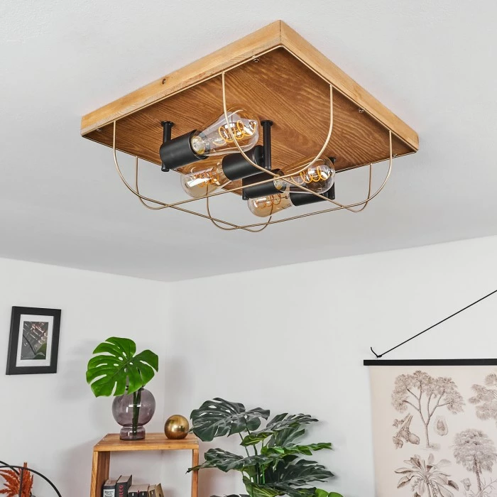 Hofstein Hodne Deckenleuchte Schwarz, Naturfarben, 4-flammig 10 Hofstein Hodne Deckenleuchte Schwarz, Naturfarben, 4-flammig – Bild 10