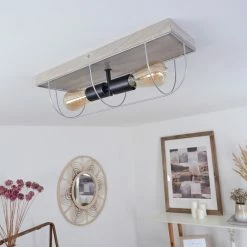 Hofstein Hodne Deckenleuchte Schwarz, Grau, Naturfarben, 2-flammig 23 Hofstein Hodne Deckenleuchte Schwarz, Grau, Naturfarben, 2-flammig -Bürolampen Verkäufe hodne deckenleuchte h3441954 11