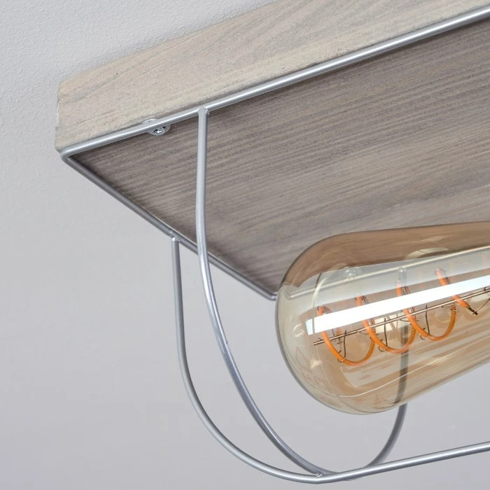 Hofstein Hodne Deckenleuchte Schwarz, Grau, Naturfarben, 2-flammig 3 Hofstein Hodne Deckenleuchte Schwarz, Grau, Naturfarben, 2-flammig – Bild 3