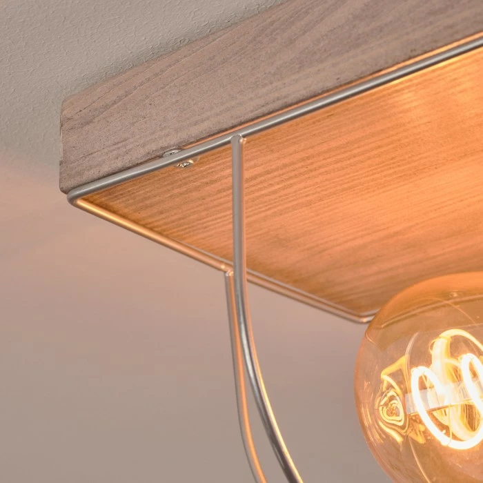 Hofstein Hodne Deckenleuchte Schwarz, Grau, Naturfarben, 2-flammig 6 Hofstein Hodne Deckenleuchte Schwarz, Grau, Naturfarben, 2-flammig – Bild 6