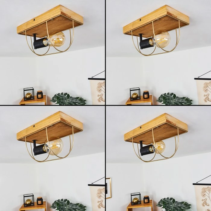 Hofstein Hodne Deckenleuchte Schwarz, Naturfarben, 1-flammig 2 Hofstein Hodne Deckenleuchte Schwarz, Naturfarben, 1-flammig – Bild 2