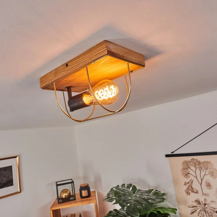 Hofstein Hodne Deckenleuchte Schwarz, Naturfarben, 1-flammig 11 Hofstein Hodne Deckenleuchte Schwarz, Naturfarben, 1-flammig – Bild 11