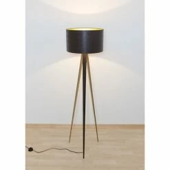 Holländer PETRA Bodenleuchte Schwarz, Braun, 1-flammig