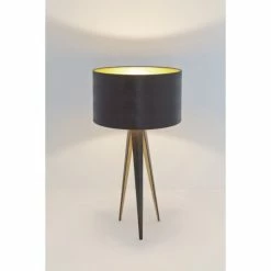 Holländer PETRA Bodenleuchte Schwarz, Braun, 1-flammig