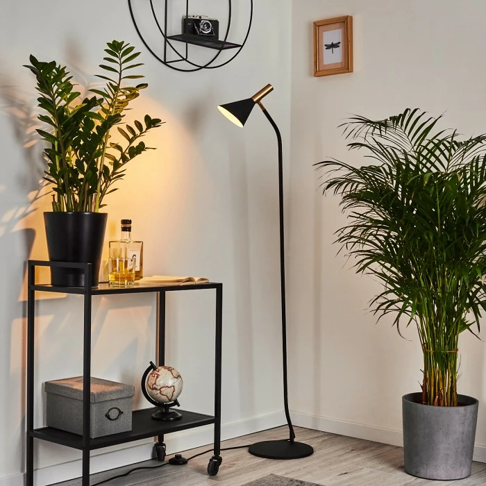 Hofstein Hybla Stehleuchte Schwarz, Gold, 1-flammig 13 Hofstein Hybla Stehleuchte Schwarz, Gold, 1-flammig – Bild 13