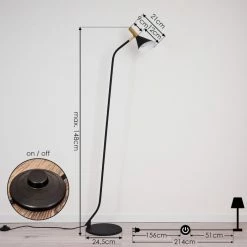 Hofstein Hybla Stehleuchte Schwarz, Gold, 1-flammig 17 Hofstein Hybla Stehleuchte Schwarz, Gold, 1-flammig -Bürolampen Verkäufe hybla stehleuchte h3415276 3