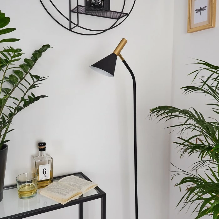 Hofstein Hybla Stehleuchte Schwarz, Gold, 1-flammig 10 Hofstein Hybla Stehleuchte Schwarz, Gold, 1-flammig – Bild 10