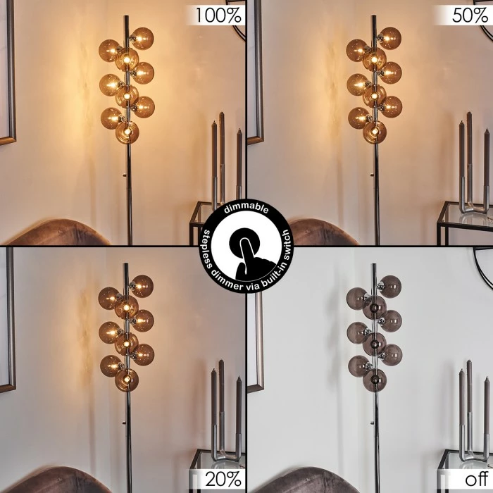 Hofstein Hyco Stehleuchte Chrom, 9-flammig 2 Hofstein Hyco Stehleuchte Chrom, 9-flammig – Bild 2