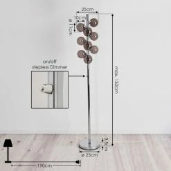 Hofstein Hyco Stehleuchte Chrom, 9-flammig 15 Hofstein Hyco Stehleuchte Chrom, 9-flammig -Bürolampen Verkäufe hyco stehleuchte h3420676 3