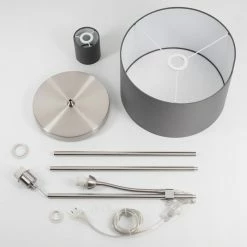 Hofstein Jobsbo Stehleuchte Nickel-Matt, 2-flammig -Bürolampen Verkäufe jobsbo stehleuchte h3420997 4