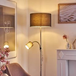 Hofstein Jobsbo Stehleuchte Nickel-Matt, 2-flammig -Bürolampen Verkäufe jobsbo stehleuchte h3420997 6