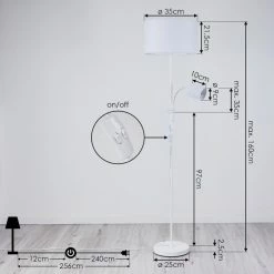 Hofstein Jobsbo Stehleuchte Weiß, 2-flammig -Bürolampen Verkäufe jobsbo stehleuchte h3421017 3