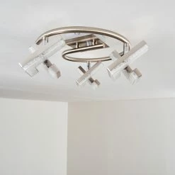 Hofstein Karis Deckenleuchte LED Nickel-Matt, 3-flammig -Bürolampen Verkäufe karis deckenleuchte h3080825 13