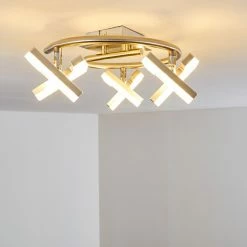 Hofstein Karis Deckenleuchte LED Nickel-Matt, 3-flammig -Bürolampen Verkäufe karis deckenleuchte h3080825 4