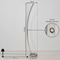 Hofstein Kimbolton Bogenlampe LED Nickel-Matt, 1-flammig -Bürolampen Verkäufe kimbolton bogenlampe h3266298 do4 3