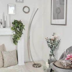 Hofstein Kimbolton Bogenlampe LED Nickel-Matt, 1-flammig -Bürolampen Verkäufe kimbolton bogenlampe h3266298 do4 9