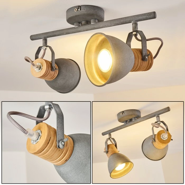 Hofstein Kinzua Deckenleuchte Grau, 2-flammig 1 Hofstein Kinzua Deckenleuchte Grau, 2-flammig