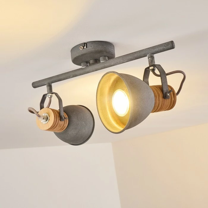 Hofstein Kinzua Deckenleuchte Grau, 2-flammig 3 Hofstein Kinzua Deckenleuchte Grau, 2-flammig – Bild 3