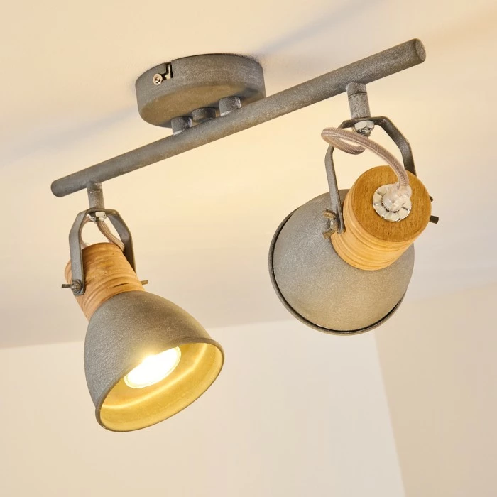 Hofstein Kinzua Deckenleuchte Grau, 2-flammig 4 Hofstein Kinzua Deckenleuchte Grau, 2-flammig – Bild 4