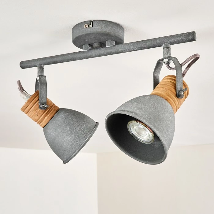 Hofstein Kinzua Deckenleuchte Grau, 2-flammig 5 Hofstein Kinzua Deckenleuchte Grau, 2-flammig – Bild 5