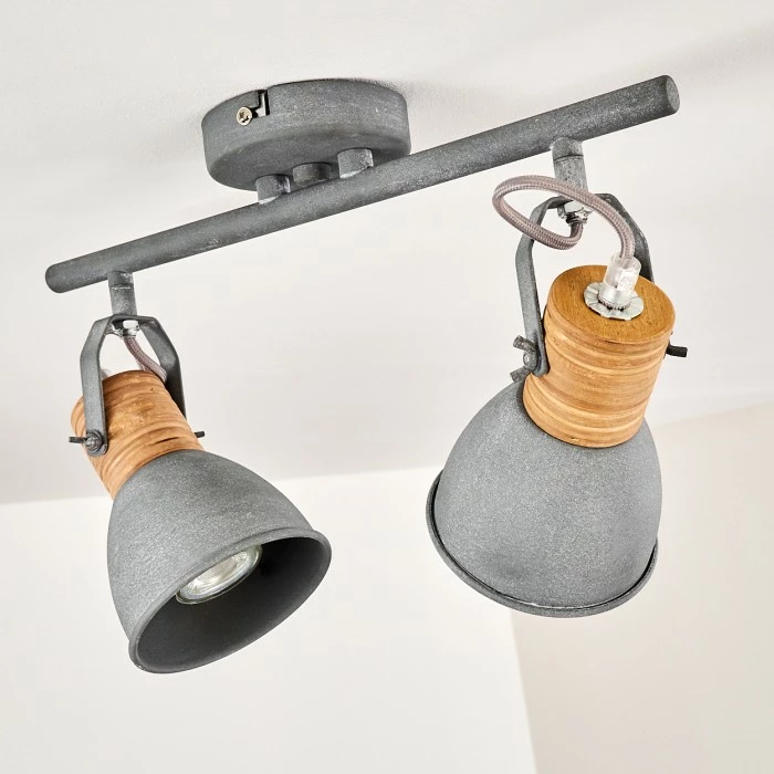 Hofstein Kinzua Deckenleuchte Grau, 2-flammig 6 Hofstein Kinzua Deckenleuchte Grau, 2-flammig – Bild 6