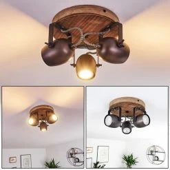 Hofstein Kuah Deckenleuchte Schwarz, 3-flammig