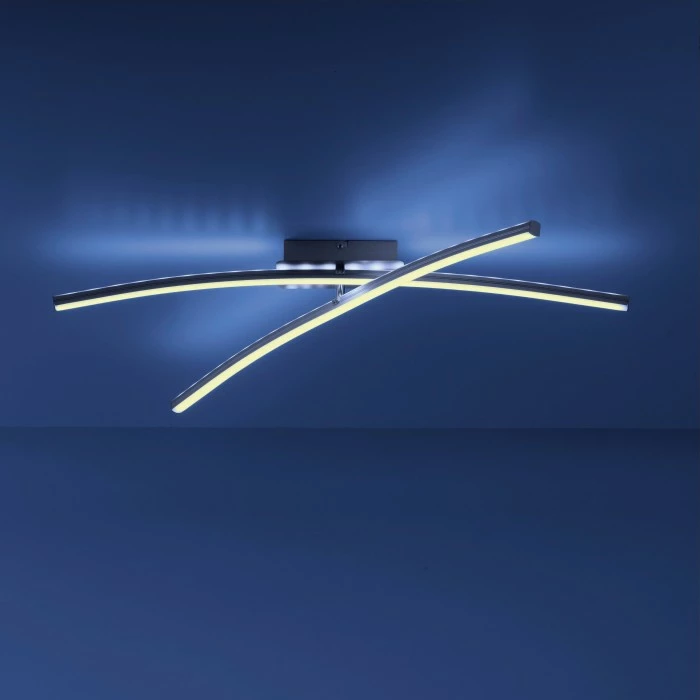 Leuchten Direkt ALINA Deckenleuchte LED Stahl gebürstet, 2-flammig, Fernbedienung, Farbwechsler 11 Leuchten Direkt ALINA Deckenleuchte LED Stahl gebürstet, 2-flammig, Fernbedienung, Farbwechsler – Bild 11