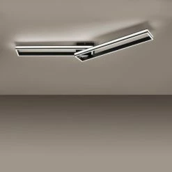 Leuchten Direkt ELIS Deckenleuchte LED Schwarz, 2-flammig, Fernbedienung