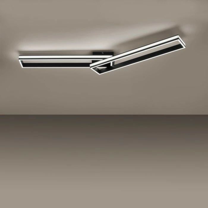 Leuchten Direkt ELIS Deckenleuchte LED Schwarz, 2-flammig, Fernbedienung 1 Leuchten Direkt ELIS Deckenleuchte LED Schwarz, 2-flammig, Fernbedienung