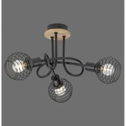 Leuchten Direkt EUGEN Deckenleuchte Schwarz, Naturfarben, 3-flammig -Bürolampen Verkäufe leuchten direkt eugen deckenleuchte 15923 79 6