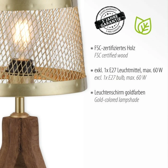 Leuchten Direkt FREDERIK Stehleuchte Holz dunkel, 1-flammig 2 Leuchten Direkt FREDERIK Stehleuchte Holz dunkel, 1-flammig – Bild 2