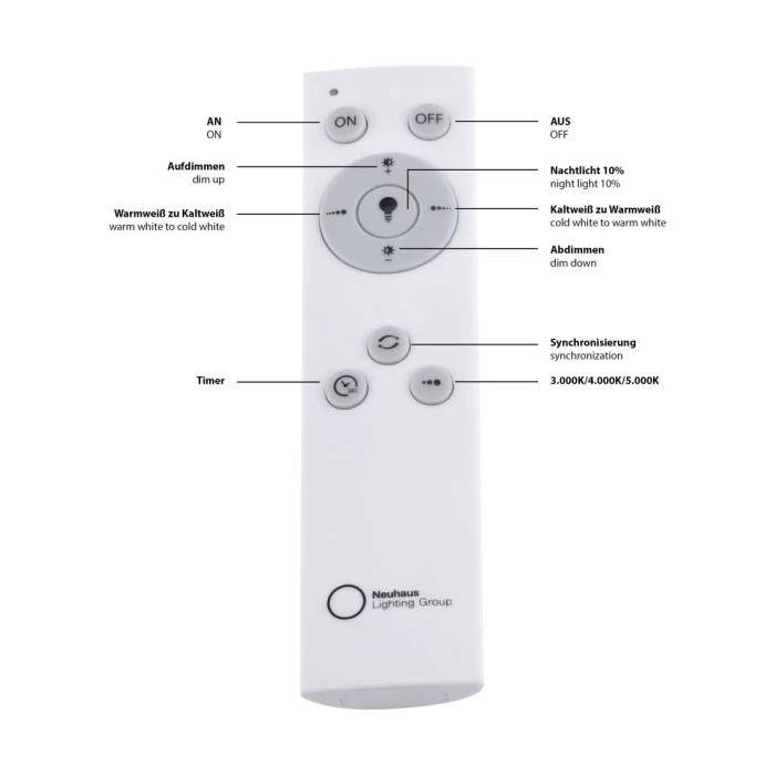 Leuchten Direkt JONAS Deckenleuchte LED Weiß, 1-flammig, Fernbedienung 2 Leuchten Direkt JONAS Deckenleuchte LED Weiß, 1-flammig, Fernbedienung – Bild 2