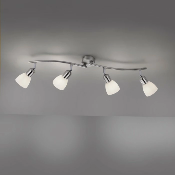 Leuchten Direkt KARO Deckenleuchte Stahl gebürstet, 4-flammig 4 Leuchten Direkt KARO Deckenleuchte Stahl gebürstet, 4-flammig – Bild 4